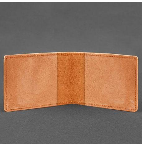 Кожаная обложка для разрешения на оружие (светло-коричневая) 7,8х10,2, кожа Crazy Horse