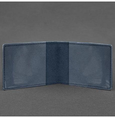 Шкіряна обкладинка для дозволу на зброю (темно-синя) 8,5х10,7