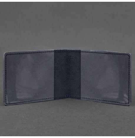 Кожаная обложка для разрешения на оружие (темно-синяя) 7,8х10,2, кожа Crazy Horse