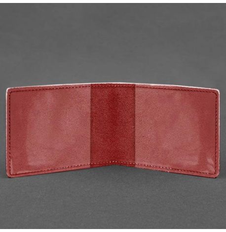 Шкіряна обкладинка для дозволу на зброю (червона) 7,8х10,2