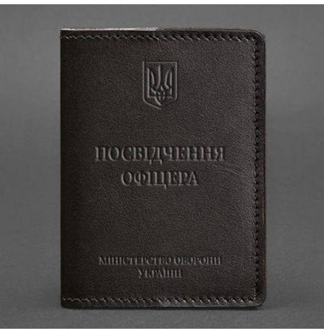 Шкіряна обкладинка для посвідчення офіцера 9.0 (темно-коричнева) шкіра Krast