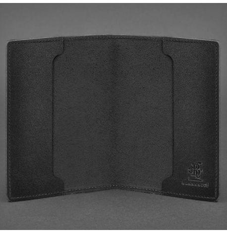 Кожаная обложка для удостоверения офицера 9.0 (черная) кожа Krast