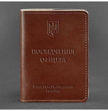Кожаная обложка для удостоверения офицера 9.0 (светло-коричневая) кожа Krast