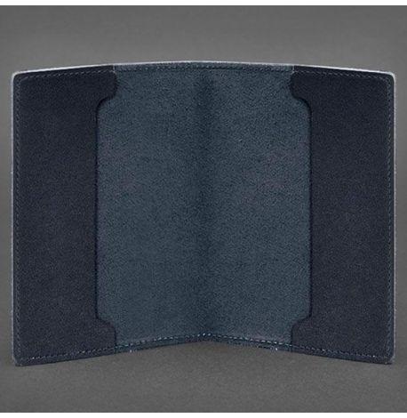 Шкіряна обкладинка для посвідчення офіцера 9.0 (темно-синя) шкіра Krast