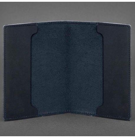 Шкіряна обкладинка для посвідчення офіцера 9.0 (темно-синя) шкіра Crazy Horse