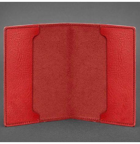 Кожаная обложка для удостоверения офицера 9.0 (красная) кожа Krast