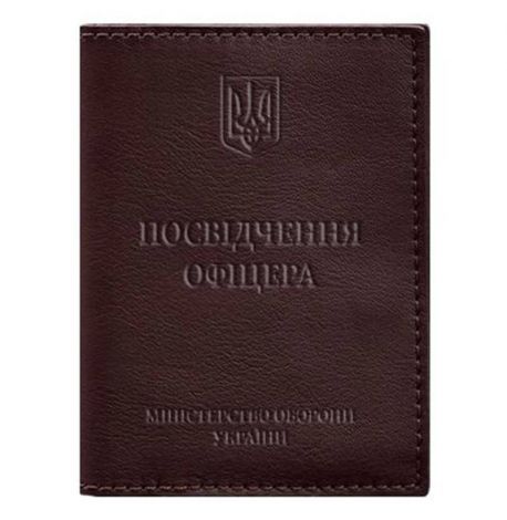 Кожаная обложка для удостоверения офицера 9.0 (бордовая) кожа Krast