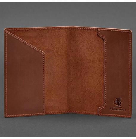 Кожаная обложка для военного билета 7.0 (светло-коричневая) кожа Crazy Horse