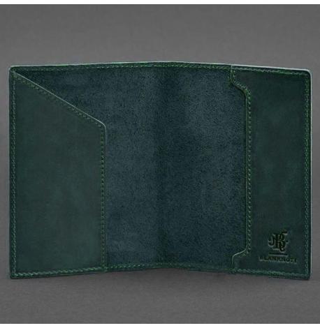 Кожаная обложка для военного билета 7.0 (зеленая) кожа Crazy Horse
