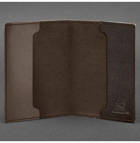 Шкіряна обкладинка для військового квитка 7.1 (темно-коричнева)