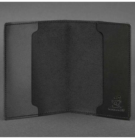 Кожаная обложка для военного билета 7.1 (черная) кожа Crazy Horse