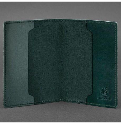 Шкіряна обкладинка для військового квитка 7.1 (зелена) шкіра Crazy Horse