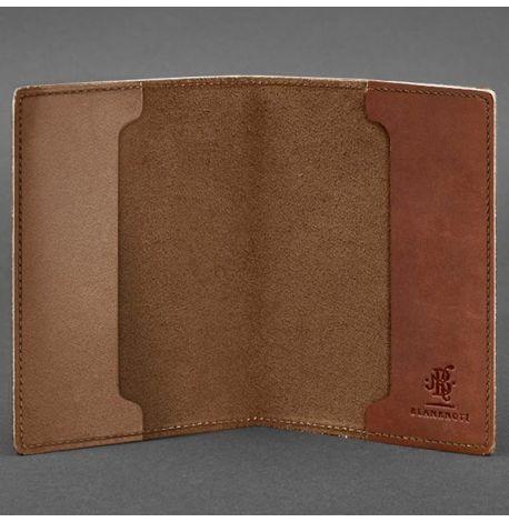 Шкіряна обкладинка для військового квитка 7.1 (світло-коричнева) шкіра Crazy Horse