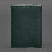 Шкіряна обкладинка для військового квитка 7.2 з кишеньками (зелена)