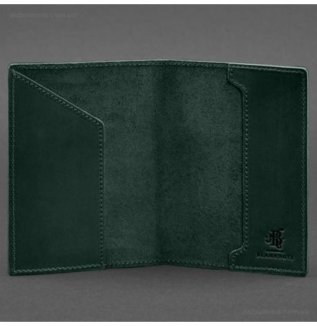 Шкіряна обкладинка для військового квитка 7.3 (зелена) шкіра Crazy Horse