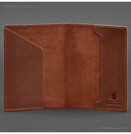 Кожаная обложка для военного билета 7.3 (светло-коричневая) кожа Crazy Horse