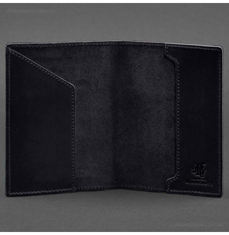 Шкіряна обкладинка для військового квитка 7.3 (темно-синя) шкіра Crazy Horse