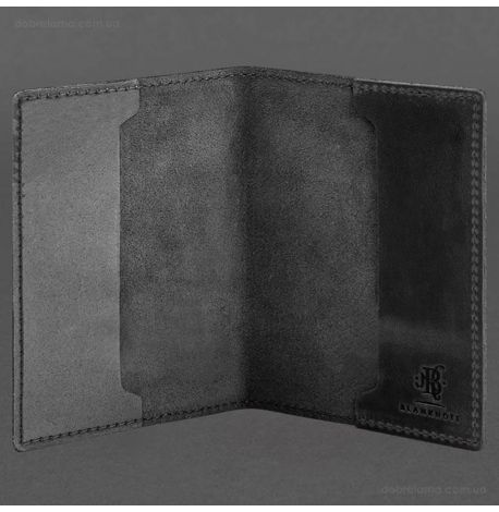 Шкіряна обкладинка для військового квитка 7.3P (чорна) шкіра Crazy Horse