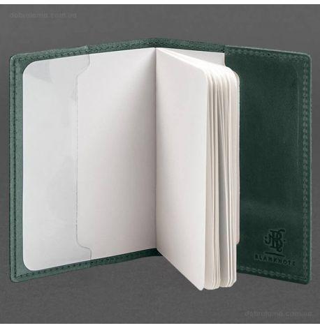 Кожаная обложка для военного билета 7.3P (зеленая) кожа Crazy Horse
