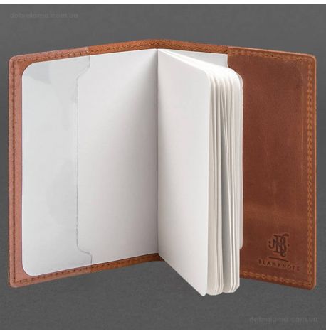 Кожаная обложка для военного билета 7.3P (светло-коричневая) кожа Crazy Horse