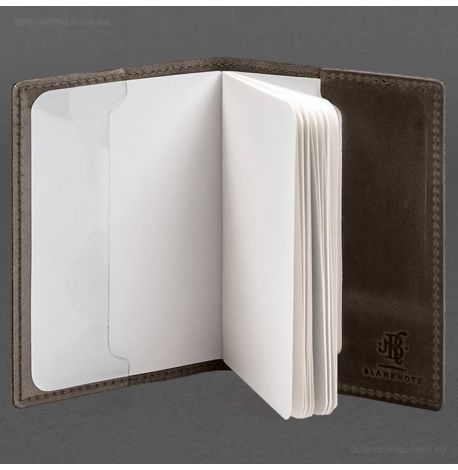 Кожаная обложка для военного билета 7.3P (темно-коричневая) кожа Crazy Horse