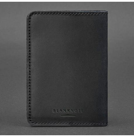 Обложка для военного билета офицера запаса 8.0 (черная) 12х9,5, кожа Crazy Horse