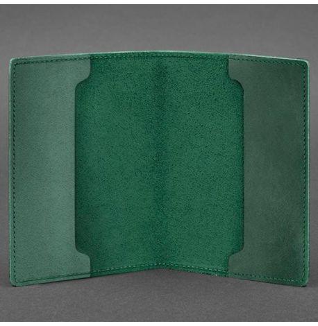 Обложка для военного билета офицера запаса 8.0 (зеленая) 12,5х8,5, кожа Crazy Horse