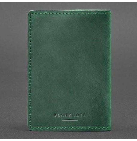 Обложка для военного билета офицера запаса 8.0 (зеленая) 12,5х8,5, кожа Crazy Horse