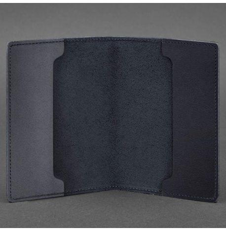 Обкладинка для військового квитка офіцера запасу 8.0 (темно-синя) 12,5х8,5, шкіра Crazy Horse