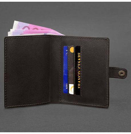 Кожаная обложка-портмоне для удостоверения офицера 11.0 (темно-коричневая)