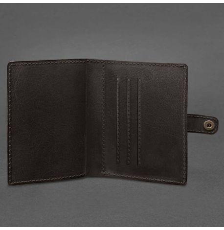 Кожаная обложка-портмоне для удостоверения офицера 11.0 (темно-коричневая)