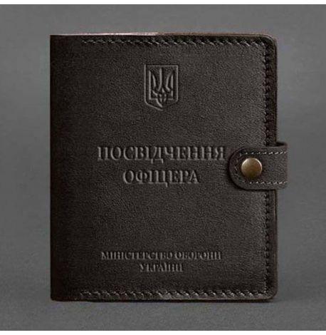 Кожаная обложка-портмоне для удостоверения офицера 11.0 (темно-коричневая)