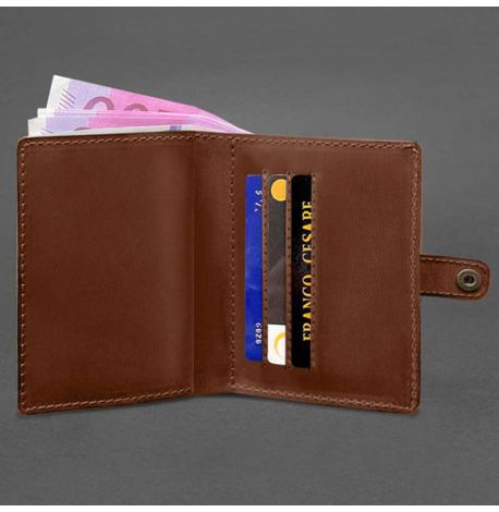 Шкіряна обкладинка-портмоне для посвідчення офіцера 11.0 (світло-коричнева) шкіра Crazy Horse