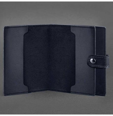 Шкіряна обкладинка-портмоне для посвідчення офіцера 11.0 (темно-синя) шкіра Crazy Horse