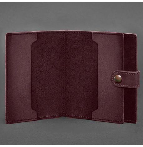 Кожаная обложка-портмоне для удостоверения офицера 11.0 (бордовая) кожа Crazy Horse