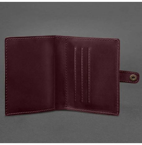 Кожаная обложка-портмоне для удостоверения офицера 11.0 (бордовая) кожа Crazy Horse