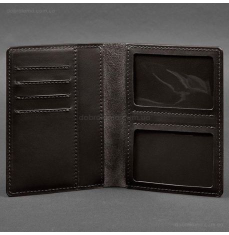 Шкіряна обкладинка-органайзер для документів 6.1 (темно-коричнева), шкіра Krast