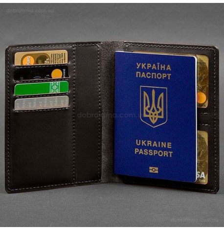 Шкіряна обкладинка-органайзер для документів 6.1 (темно-коричнева), шкіра Krast