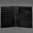 Шкіряна обкладинка-органайзер для документів 6.1 (чорна), шкіра Krast