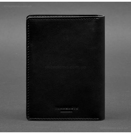 Шкіряна обкладинка-органайзер для документів 6.1 (чорна), шкіра Krast
