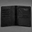 Кожаная обложка-органайзер для документов 6.1 (черная), кожа Crazy Horse