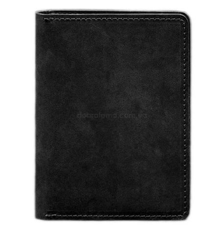 Кожаная обложка-органайзер для документов 6.1 (черная), кожа Crazy Horse