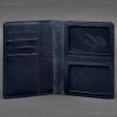 Шкіряна обкладинка-органайзер для документів 6.1 (темно-синя), шкіра Krast