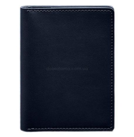 Шкіряна обкладинка-органайзер для документів 6.1 (темно-синя), шкіра Krast