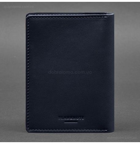 Шкіряна обкладинка-органайзер для документів 6.1 (темно-синя), шкіра Krast