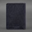 Шкіряна обкладинка-органайзер для документів 6.1 (темно-синя), шкіра Crazy Horse
