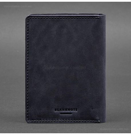 Шкіряна обкладинка-органайзер для документів 6.1 (темно-синя), шкіра Crazy Horse