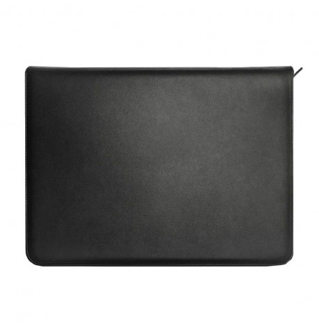 Шкіряна папка для документів А4 на блискавці (чорна)