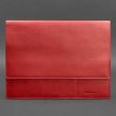 Шкіряна папка для документів А4 на магнітах (червона)