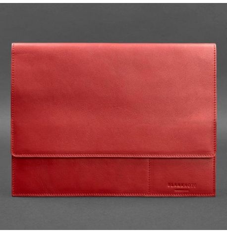 Шкіряна папка для документів А4 на магнітах (червона)